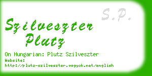 szilveszter plutz business card